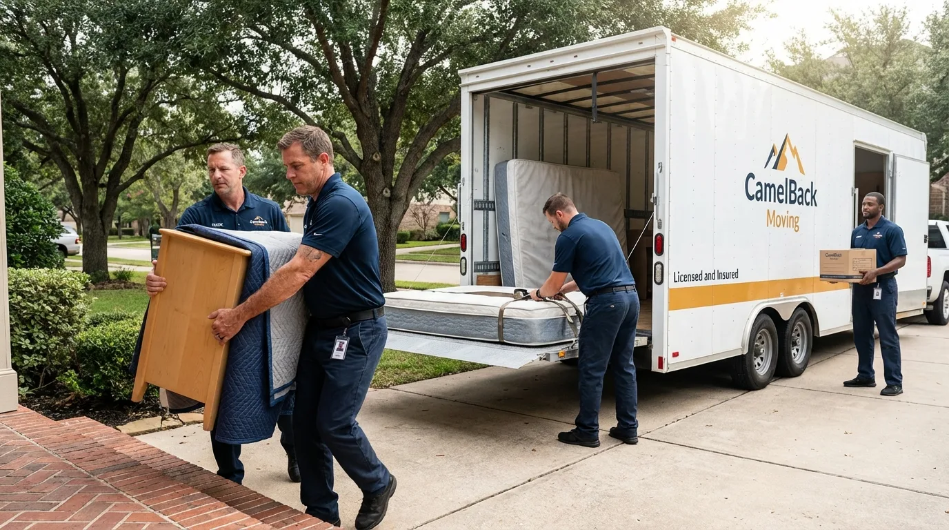 Crew loading residential truck for cross-state move from Berwick, PA