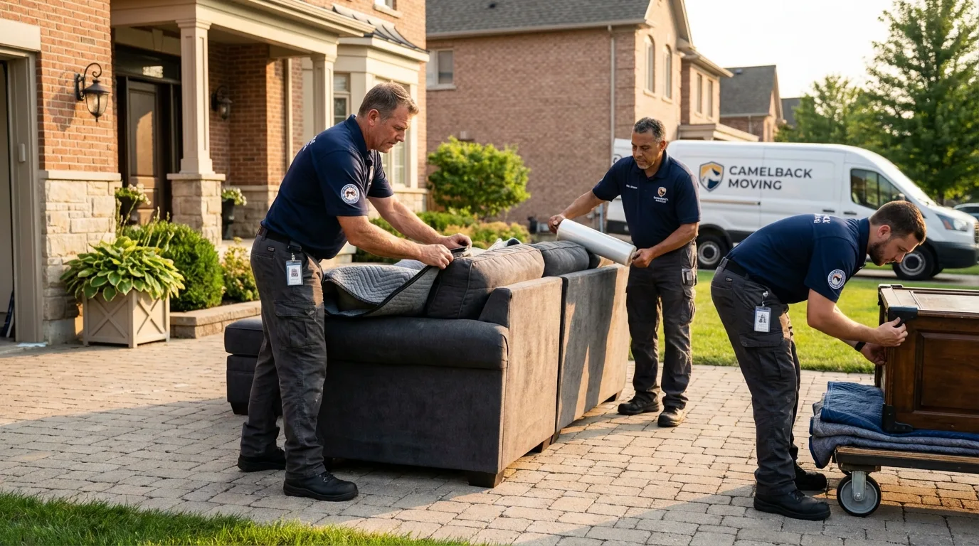 Large estate moving crew wrapping furniture in Berwick, PA